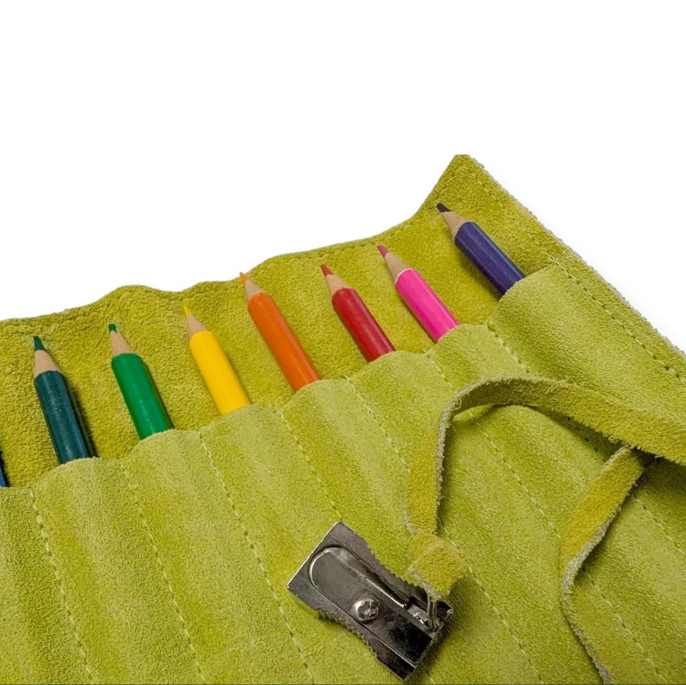 ARTIST Pencils Color Set Travel Case Drawing Bright Lime Suede